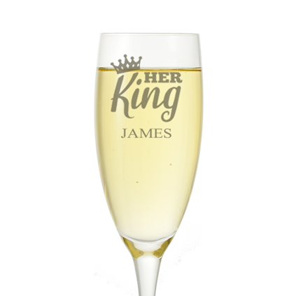 Personalised Champagne Flute - Her King