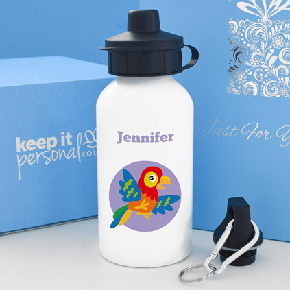 Personalised Parrot Water Bottle 400ml Any Name