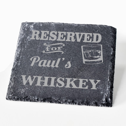 Personalised Reserved For Whiskey Slate Coaster