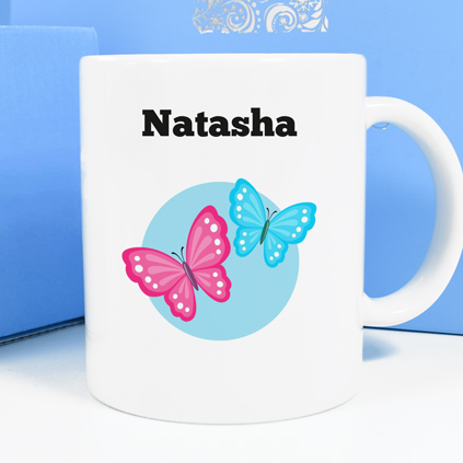 Personalised Butterflies Mug - Any Name