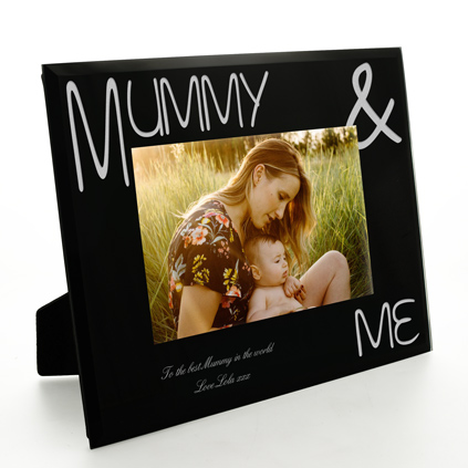 Personalised Black Glass Frame - Mummy And Me