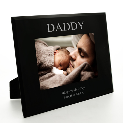 Personalised Black Glass Frame - Daddy