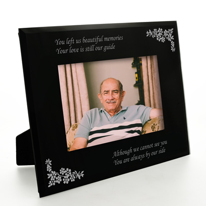 Personalised Black Glass Frame - Memorial