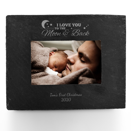 Personalised Slate Frame - Moon & Back