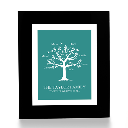 Personalised Family Tree Print - Green