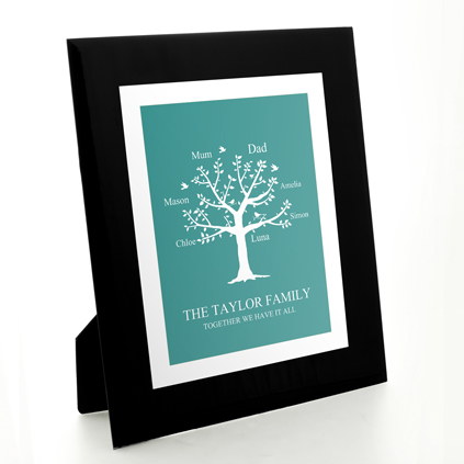 Personalised Family Tree Print - Green