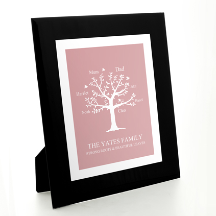 Personalised Family Tree Print - Rose
