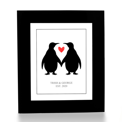 Personalised Print - Penguin Love Heart