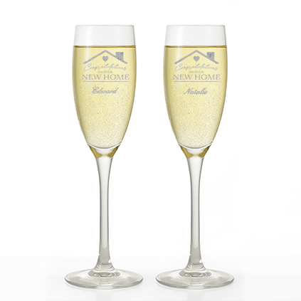 Personalised Champagne Flute Pair - New Home