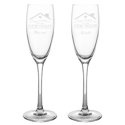 Personalised Champagne Flute Pair - New Home