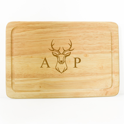 Personalised Chopping Board - Stag & Initial