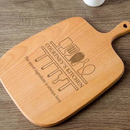 Personalised Handled Chopping Board - Kitchen Utensils