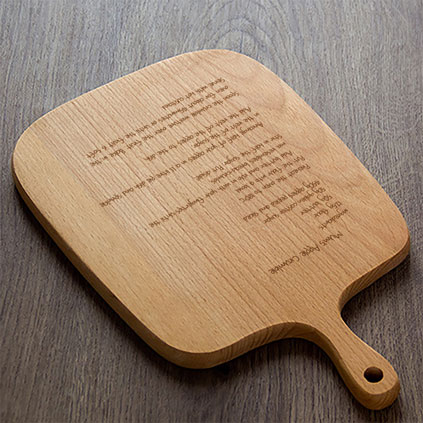 Personalised Handled Chopping Board - Handwritten Recipe