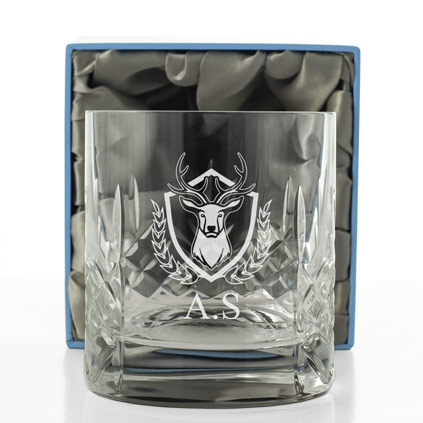 Personalised Stag Crystal Whisky Glass