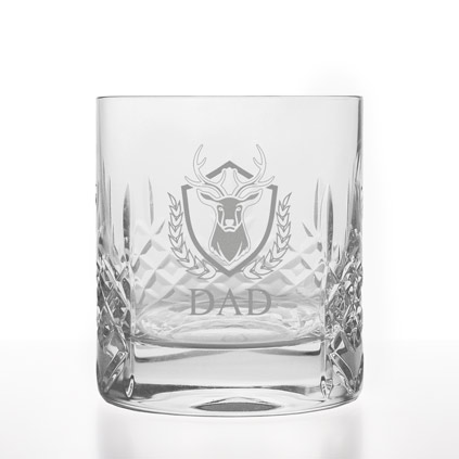 Personalised Stag Crystal Whisky Glass