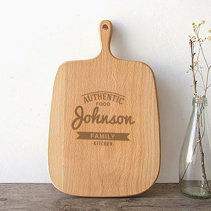 Personalised Handled Chopping Board - Family Kitchen