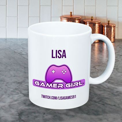 Personalised Gamer Girl Mug