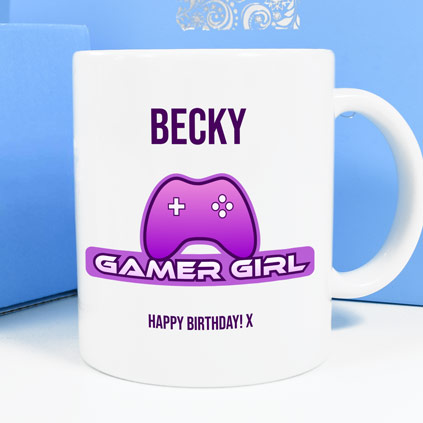 Personalised Gamer Girl Mug
