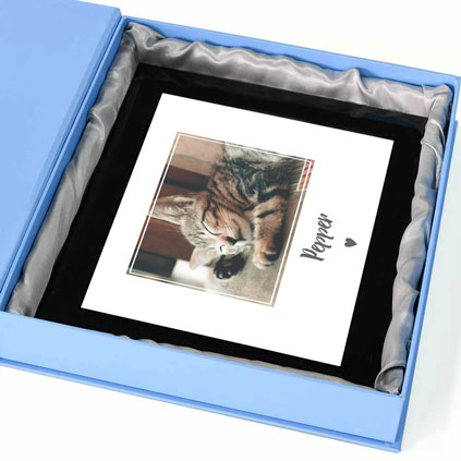 Personalised Photo Print Landscape - Cat Love Heart