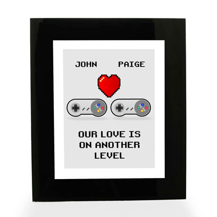 Personalised Retro Gamer Print For Couples
