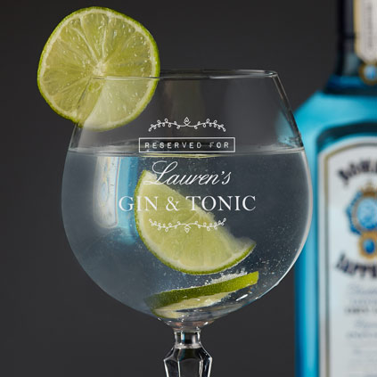 Personalised 'Reserved For' Vintage Gin Glass