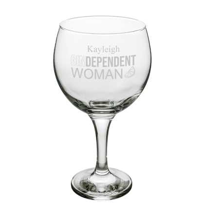 Personalised Gin Glass - Gindependent Woman