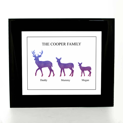Personalised Deer Print - Family Of 3