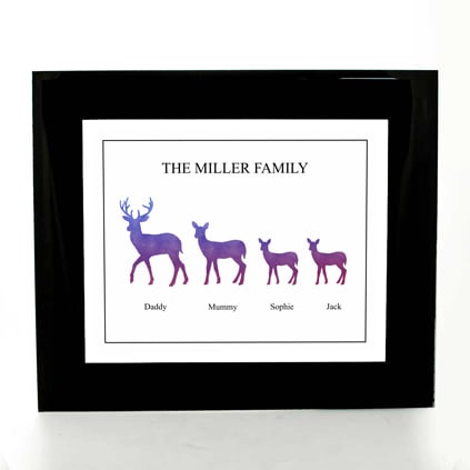 Personalised Deer Print - Family Of 4