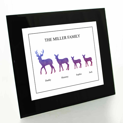 Personalised Deer Print - Family Of 4