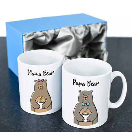 Personalised Mama And Papa Bear Mug Set