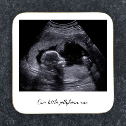 Personalised Coaster - Baby Scan Polaroid Photo Upload