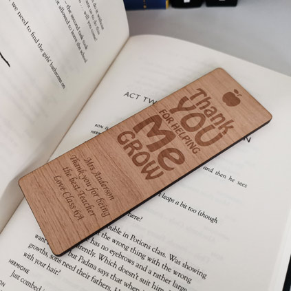 Personalised Bookmark - Thank You For Helping Me Grow