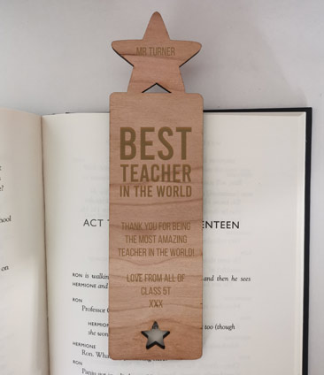 Personalised Star Wooden Bookmark - Best Teacher