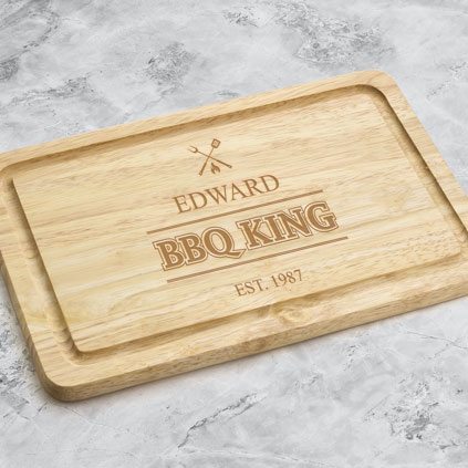 Personalised BBQ King Wooden Chopping Board