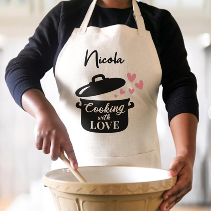 Personalised Apron - Cooking With Love