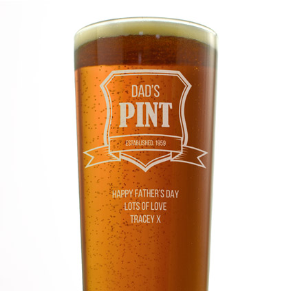 Personalised Pint Glass - Established Crest