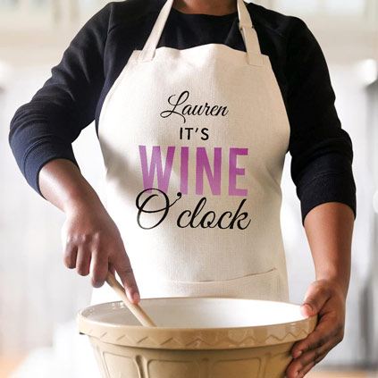 Personalised Apron - Wine O'clock