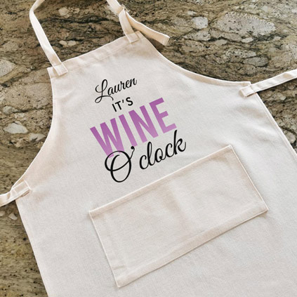 Personalised Apron - Wine O'clock