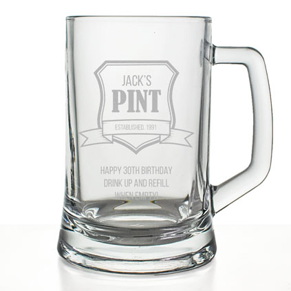 Personalised Pint Tankard - Established Crest