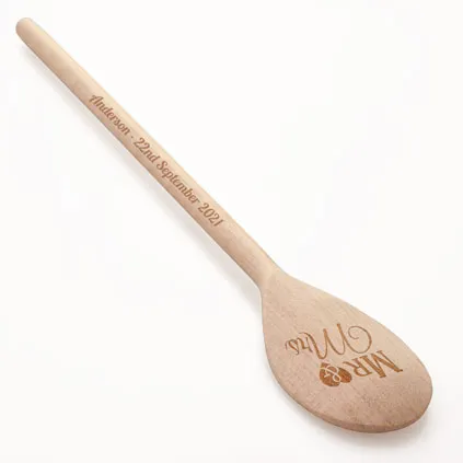 Personalised Wooden Spoon - Mr And Mrs Wedding Gift Idea