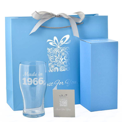 Personalised Tulip Pint Glass - Made In Any Year