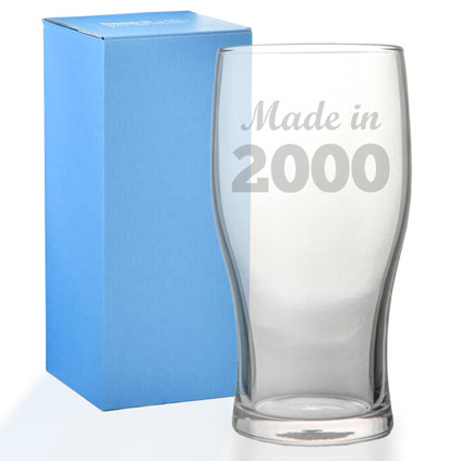 Personalised Tulip Pint Glass - Made In Any Year