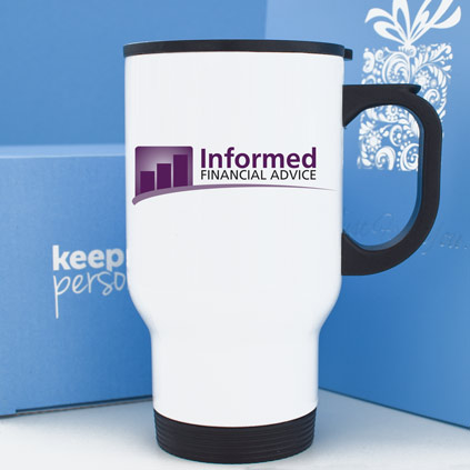 Personalised 14 Oz Travel Mug Any Logo Printed