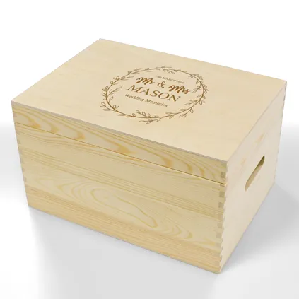 Personalised Wooden Wedding Memory Keepsake Box For Couples