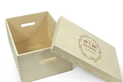 Personalised Wooden Wedding Memory Keepsake Box For Couples