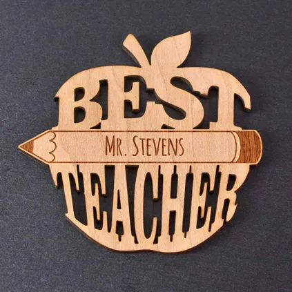 Personalised Best Teacher Wooden Coaster