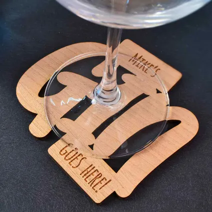 Personalised Gin Goes Here Wooden Coaster