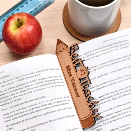 Personalised Best Teacher Wooden Bookmark
