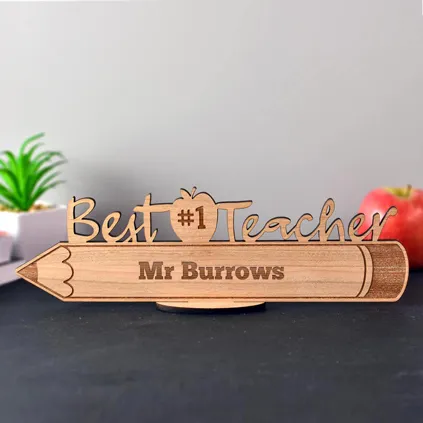 Personalised Best Teacher Wooden Sign