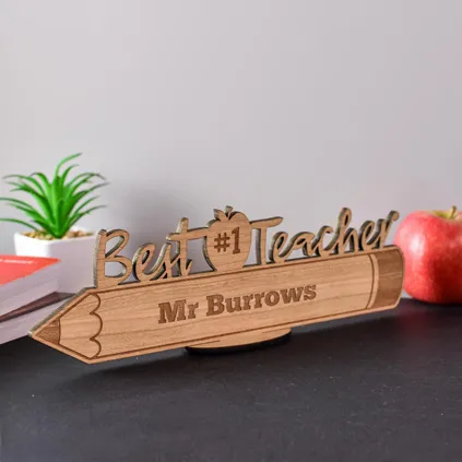 Personalised Best Teacher Wooden Sign